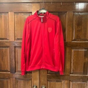 Puma x Ferrari Scuderia Mens Red Full Zip Track Jacket Motorsport Shield Size L